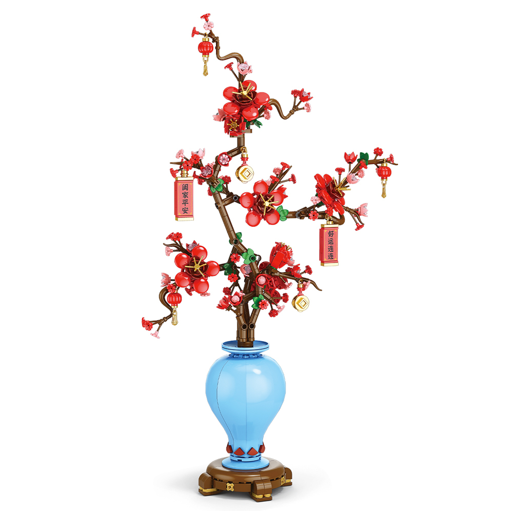 Bonsai Garden Lego - Stadt Kreativität Blumenstrauß Pflaumenblüte Bonsai Topfpflanze