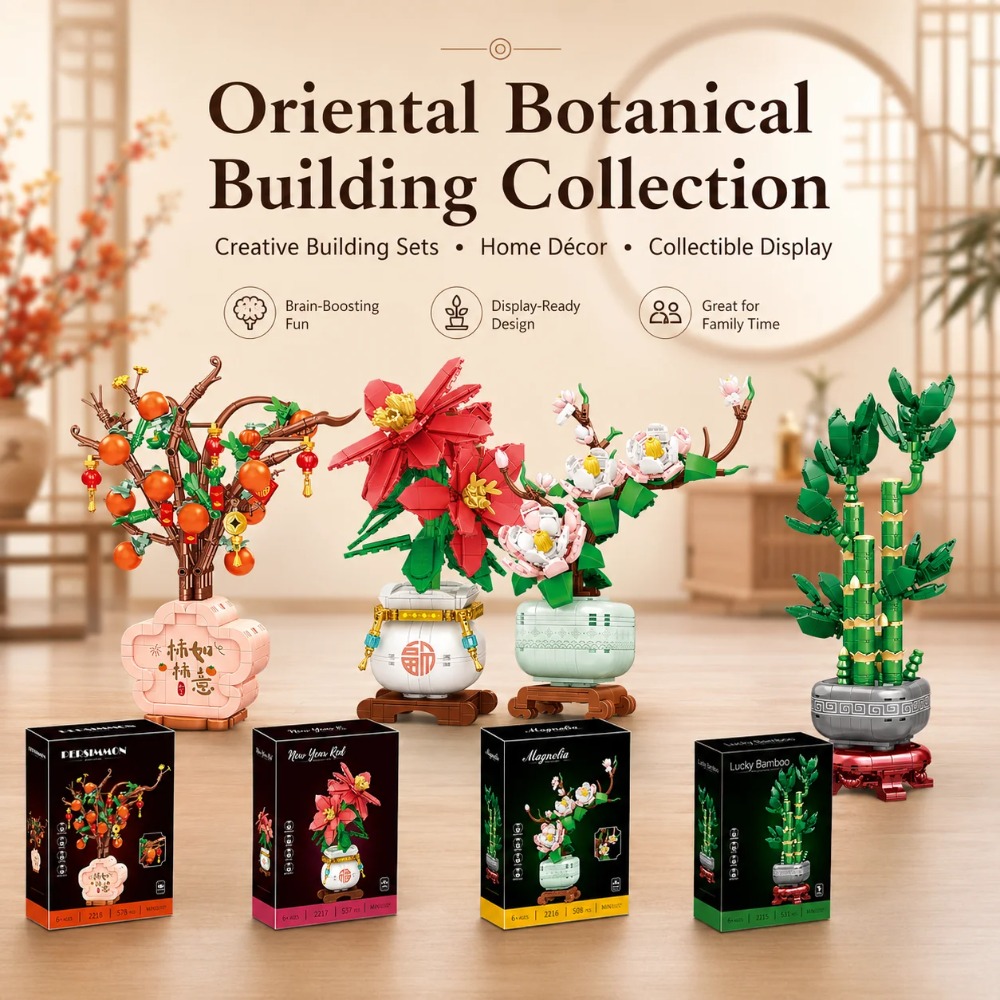 Bonsai Garden Lego - Orchideen-Bausteine Blumenstrauß Bonsai-Pflanzenmodell Ornament Exquisite DIY-Heimdekoration