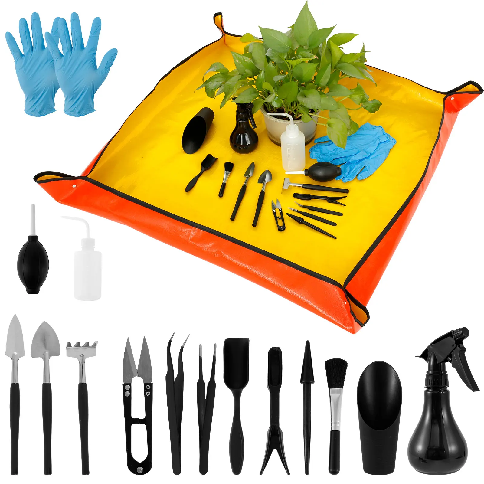 Bonsai Garden Mini - 13/16-teiliges Garten-Werkzeug für Sukkulenten, Mini-Pflanzgefäß-Set mit