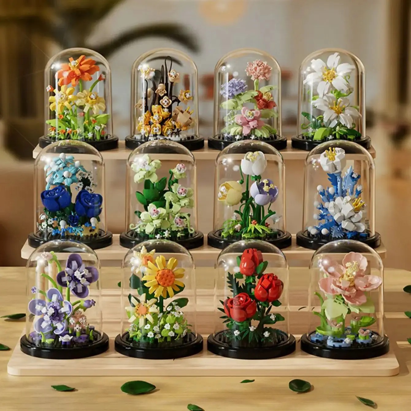 Bonsai Garden Lego - Mikro-Bausteine Ewiger Blumenstrauß Bonsai Topfpflanzen-Modell Heimdekoration