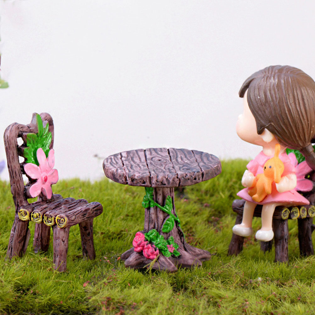 Bonsai Garden Mini - 5 Sets Miniatur-Stühle und -Tische aus