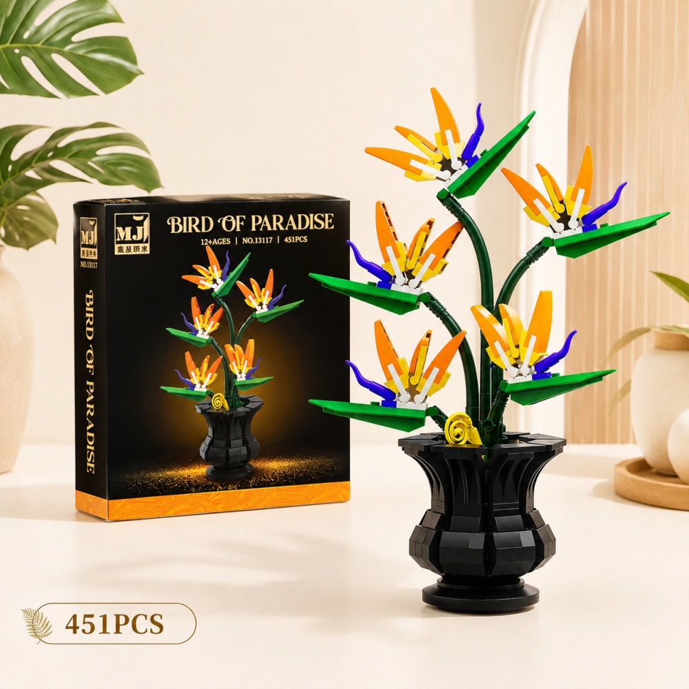Bonsai Garden Lego - Bonsai-Baustein-Set, 451-teilig, detaillierter Blumenstrauß „Bird of