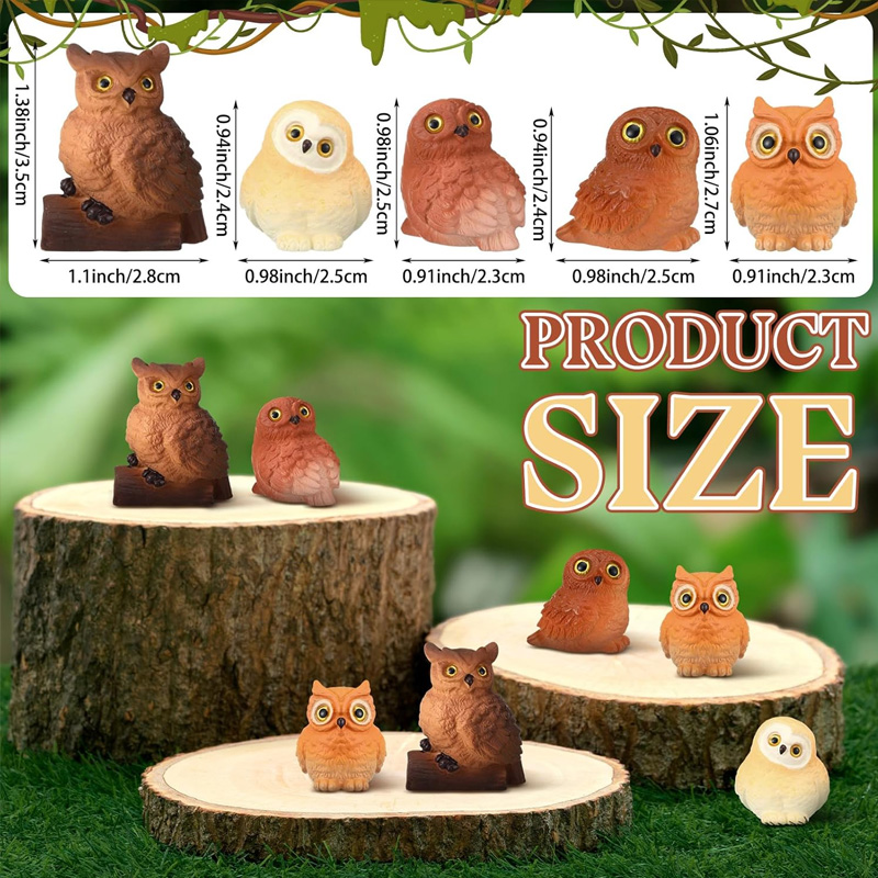 5er-Set Mini-Eulenfiguren aus  – Bonsai Garden Mini Bewertung und Preis