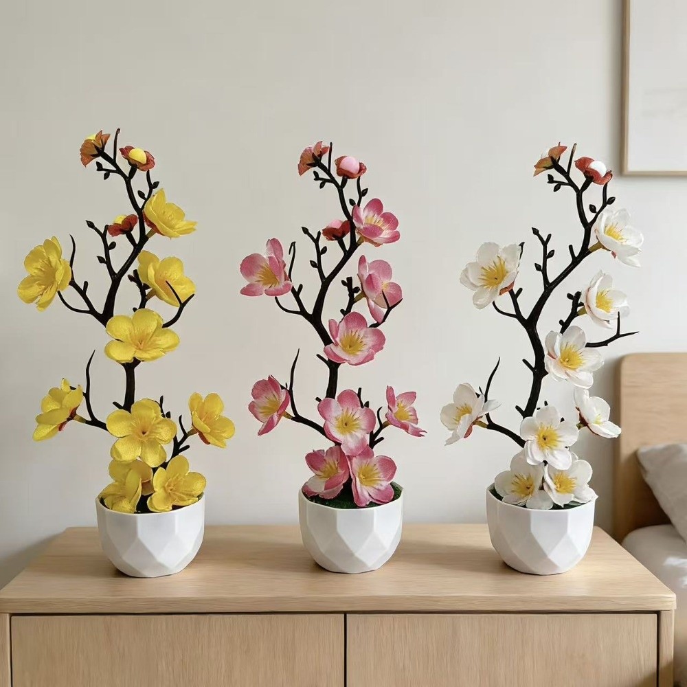 Rote Künstliche Pflaumenblüte  – Bonsai Garden Mini Bewertung und Preis