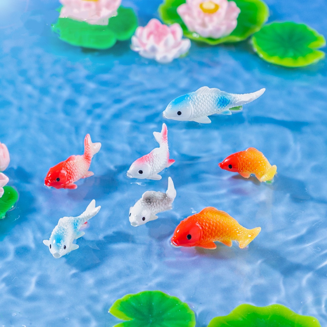 10PCS Mini Koi Fisch Harz Gold – Bonsai Garden Mini Bewertung und Preis