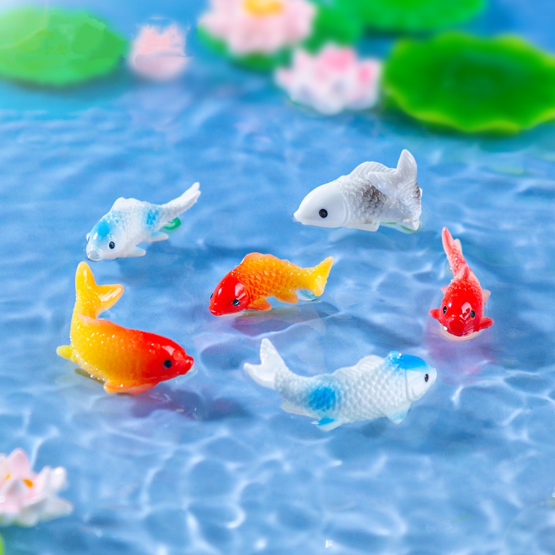 10PCS Mini Koi Fisch Harz Gold – Bonsai Garden Mini Bewertung und Preis
