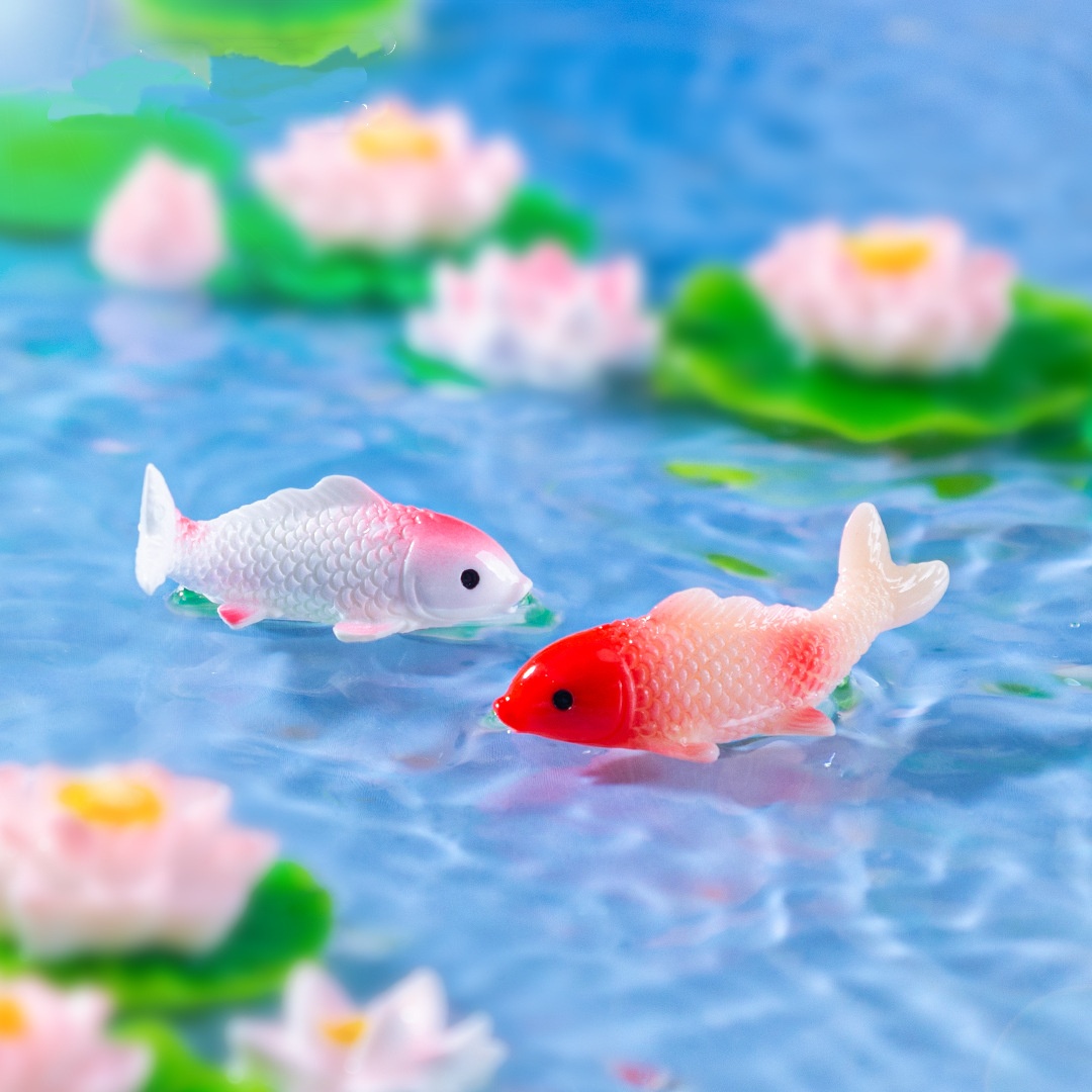 10PCS Mini Koi Fisch Harz Gold – Bonsai Garden Mini Bewertung und Preis