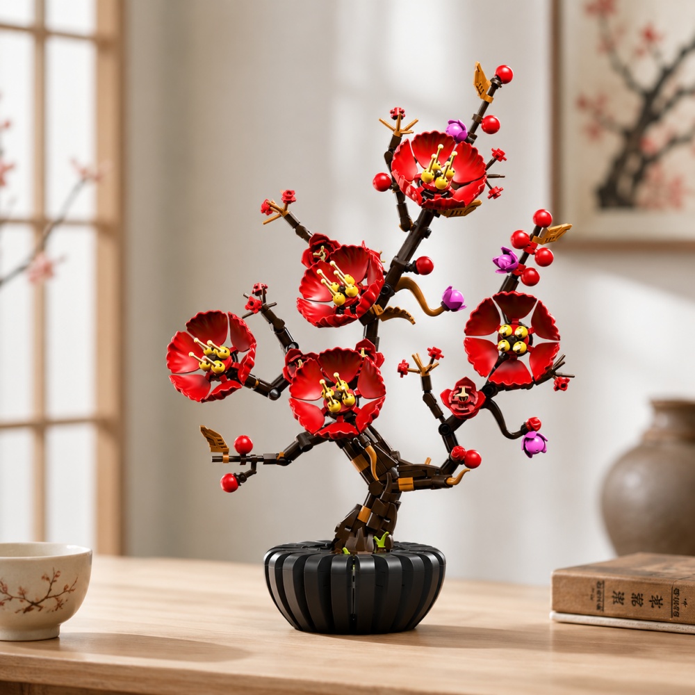 Pflaumenblüten-Bonsai-Baustein – Bonsai Garden Lego Bewertung und Preis